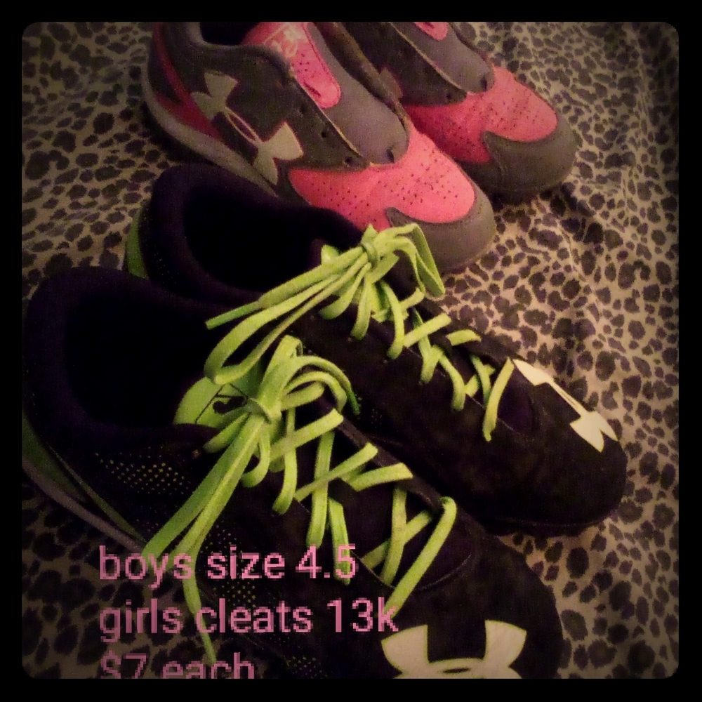 Boys and girls under armour cleats